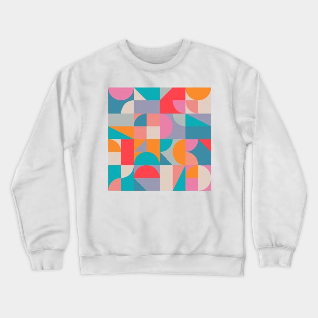 Mid Century Shapes N.04 / Colorful Summer Abstraction Crewneck Sweatshirt by matise